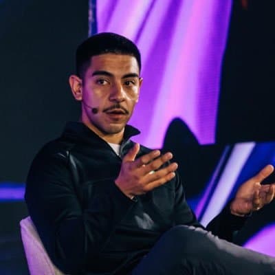 Tony Plasencia speaking on stage